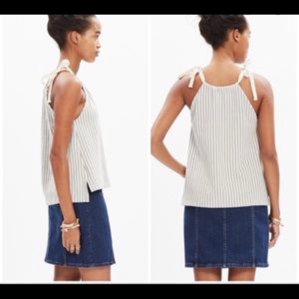 Madewell tempo tie shoulder tank top - Picture 3 of 5